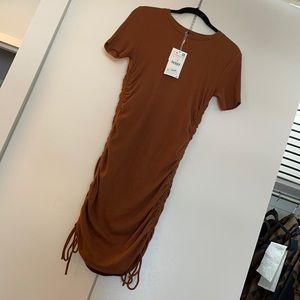NWT Zara Ruched TShirt dress Large